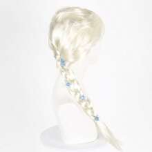 1pc  Frozen Princess  Long Braid Animated Role Playing Wig Flower Hair Clip Party Costume Princess Wig Halloween Wear To Weave Wig Braid Cartoon Character Wig Manga Wig Thanksgiving Birthday Gift Christmas
