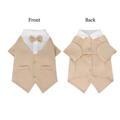 1 件优雅绅士宠物燕尾服，带领结，2 合 1 狗西装外套，适合小型/中型犬和猫，非常适合婚礼、生日、派对活动