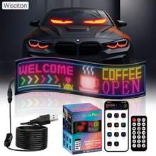 Wisciton Pannello di display flessibile a LED RGB Matrix per camion, con animazione programmabile, controllo tramite app Bluetooth, ideale per creazione di insegne luminose scorrevoli