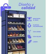 Lincky Zapatera Rack Organizador Moderno Armable 7 Niveles - Azul - Ver 2