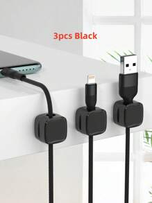 Wire Storage Rack, Magnetic Desktop Cable Clamp Management, Hidden Mobile Phone Charging Cable Rack, Suitable For Nightstand, Kitchen Appliances, Office Supplies(Random Color)