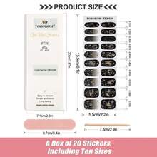 20 件指甲凝胶贴纸，银河风格凝胶指甲贴纸，全指甲贴花防水指甲装饰套装，适合女士和女孩（需要 UV/LED 灯）