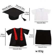 1 set de regalo de graduación para muñeca de 18 pulgadas, incluye vestido, gafas de muñeca, calcetines y zapatos, es un regalo de moda y popular para niños, para ocasiones festivas y cumpleaños