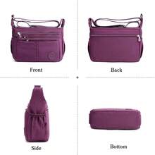 Women's Lightweight Shoulder Bag, Waterproof Sling Shoulder Bag, Nylon Fabric, Size 20cm High * 29cm Wide * 10cm Thick - Tote Bag, Large Bag, Shopper Bag, Beach Bag, Women's Bags, Handbag, Small Bag - 淺灰色 - 查看 5