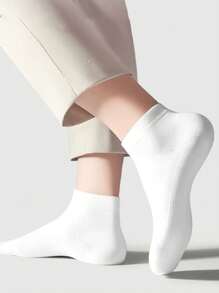 5 Pairs Of Black And White Women'S Summer Short Socks, Summer Cool Socks, Solid Color Breathable Casual Socks, Solid Color Mid-Tube Socks, Breathable Sweat-Wicking Short Socks, Two Styles, Regular And Upgraded, Suitable For Daily Wear Or Outdoor Sports, Suitable For All Kinds Of Shoes, Such As Flats, High Heels Or Sneakers