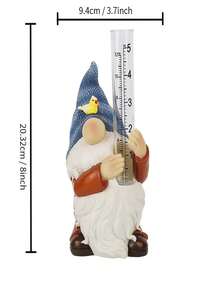 1 件花园湾雕像，带玻璃雨量计替换管，庭院围栏草坪露台装饰，圣诞装饰 - 藍白色 - 查看 2