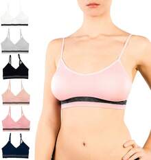Intimates Womens Sports Bra, Pack Of 4 |   Wireless Workout Bras Women | Padded Sports/Gym/Exercise Bras - 無縫 6 件裝 - 查看 1