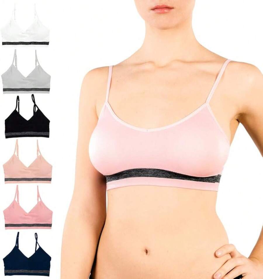 Intimates Womens Sports Bra, Pack Of 4 |   Wireless Workout Bras Women | Padded Sports/Gym/Exercise Bras - 無縫 6 件裝 - 查看 1