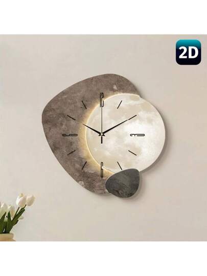 1pc 2D Flat Planetary Verlichting Shadow Silently Wand Clock, Super Silent Quartz Movement, No Ticking, ating Clocks In Living Rooms, Bedroom, Offices, Kitchens, Cafes, Perfect ative Friends Family Room Klok Bedroom Dormitory Back To School Surprise Home Supplies view 10