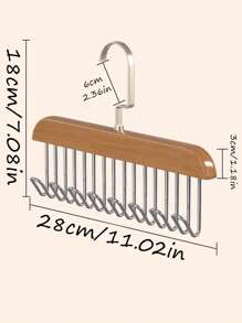 3/1PC Multi-Functional Wooden Coat Hooks, Coat Rack, Closet Organizer, 8 Hooks, 360 Degree Rotating Angle, Space Saving Bra Hook, Storage For Hanging Clothes Like Tops, Underwear, Bras, Breastplates, Hats, Ties, Strap,Vest,Etc.Traceless Clothes Drying Rack