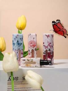 1pc 5ml Square Perfume Spray Bottle, Butterfly Square Tube Perfume Refill Bottle, Portable Travel Bottom Direct Filling Printed Spray Bottle, Bottom Filling Design, Reusable, Multiple Pattern Printing, Various Styles To Choose From, Suitable For Travel And Daily Wear. - Multicolor - View 2