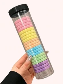 20pcs /80PCS Women's Assorted Candy Colored Black, White, Pink, Purple, Red, Yellow Solid Color Hair Ties, Fashionable Simple Style Hair Accessories For Daily, Work, Party, Face Washing, Bathing, Makeup, Clothing Matching Casual Hair Accessories