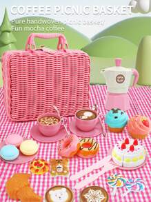 1 set Jouet Panier Pique-nique Jeu d'Imitation pour Enfants, Cadeau de Vacances pour Garçons et Filles