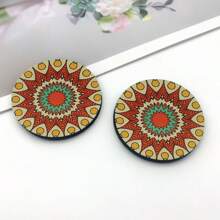 2pcs Flower Print Car Cup Holder Coasters, Anti-Slip Shockproof Universal Fashion Car Coasters, Insert Interior Accessories, Party Gift
