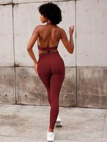VOYJOY Women Impact Leggings Seamless Scrunch Butt Lifting Workout Leggings High Waisted Gym Yoga Pants Yoga Pants For Women  Black Pants Summer Clothes For Women - Scarlett Red - View 5
