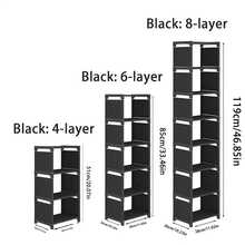 1 pieza Estantería metálica ajustable de 4/6/8 niveles con funda antipolvo de tela no tejida, ahorro de espacio, fácil montaje, adecuada para la entrada, el dormitorio, el pasillo, apta para zapatillas - Multicolor - Ver 4