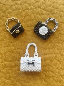 Vestido mini con tirantes de moda y dije de muñeca, 3/1 pieza - Accesorios DIY para decoración de bolsos en miniatura (no se incluye la correa del bolso, se puede hacer DIY como collar o bandolera) - Juego de accesorios de moda adorables para mejorar instantáneamente una casa de muñecas, tamaño en miniatura (consultar el tamaño en las imágenes, tener cuidado para quienes les importe el tamaño)