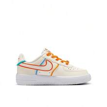 Nike FORCE 1 LOW EASYON LV8 1 (PS) 青少年运动鞋 - 白橘色 - 查看 2