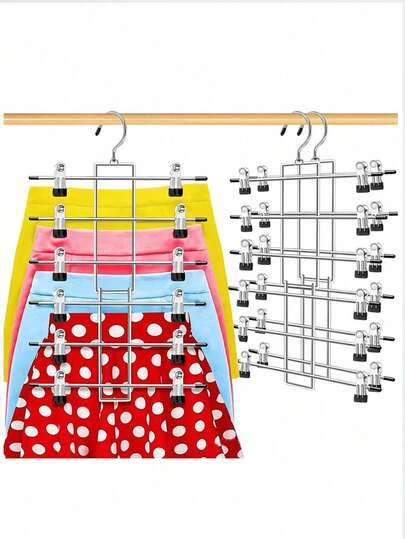1pc Metal Multipurpose Pants Hanger, Strong Clamp Force Storage Organizer For Jeans, Underwear In Closet, Space-Saving