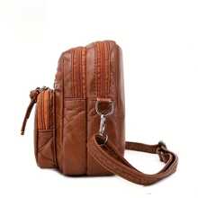 1PC Ladies' Shoulder Bag PU Soft Leather Texture Small Square Bag Simple Middle-Aged Mother Crossbody Bag