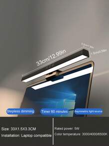 Lámpara decorativa de pantalla táctil dual, Luz de ambiente/juego, Lámpara de protección ocular para monitor de esports, Lámpara colgante de pantalla de computadora con retroiluminación RGB multicolor y luz frontal ajustable de 3 colores