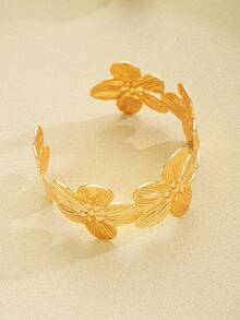 1-9 件夸张不对称几何花卉金属手镯套装，适合女性派对、约会、生日礼物