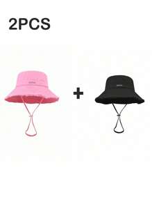 1 pezzo Cappello da pescatore da donna con coulisse sul bordo, in tessuto morbido, antivento, alla moda, adatto per uso quotidiano, pendolarismo, viaggi, vacanze e regalo di Ognissanti