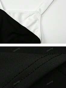 Europe And The United States Women's 2025 Summer New Bag Hip Slim-Fit Color Contrast Strap Dress
