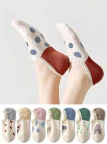 1/3/6/8/12/20/30 Pairs Women Ankle Socks, Summer Thin Breathable Cartoon Short Socks, Invisible Non-Slip Shallow Mouth Socks, Suitable For Daily Use