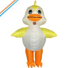 Cute Yellow Duck Inflatable Costume | Waterproof Elastic Taffeta For Theme Party/Stage Performance/Carnival Night (4*AA Batteries Not Included) Halloween