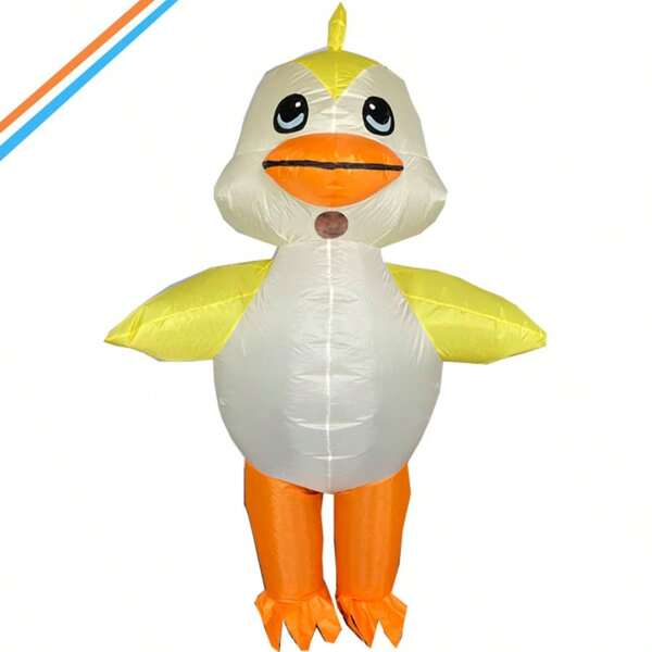 Cute Yellow Duck Inflatable Costume | Waterproof Elastic Taffeta For Theme Party/Stage Performance/Carnival Night (4*AA Batteries Not Included)