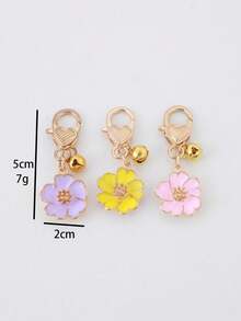 1个樱花钥匙扣，可爱樱花造型，女士包包挂饰，学生闺蜜礼物 - 彩色 - 查看 3