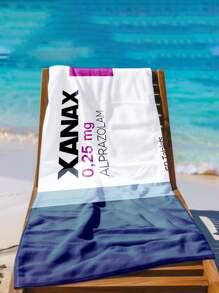1 Asciugamano da spiaggia Xanax, super morbido in microfibra extra large, altamente assorbente, adatto per viaggi, piscina, immersioni, surf, yoga, campeggio, disponibile in diverse misure, accessorio e articolo essenziale per la spiaggia