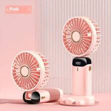 1 pezzo Mini ventilatore portatile USB unisex, essenziale per l'estate, coordinato, in piedi, pieghevole, 5 velocità, silenzioso, indicatore batteria, adatto per esterno, campeggio, viaggio, spiaggia, sport, ufficio, scuola, festa in piscina, uso quotidiano