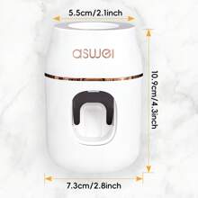 Automatischer Zahnpastaspender mit Zahnbürstenhalter, wandmontiert, manuelle Zahnpastatube Spender, ohne Strom oder Batterie, leichtes Design für Zuhause