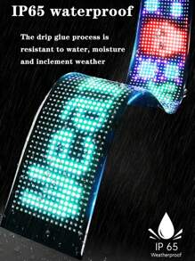 Wisciton Pannello di display flessibile a LED RGB Matrix per camion, con animazione programmabile, controllo tramite app Bluetooth, ideale per creazione di insegne luminose scorrevoli