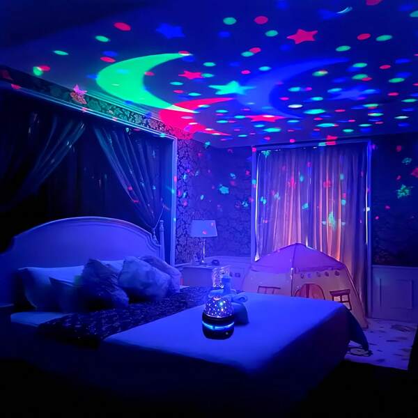 1pc Star Projector Night Light - Star Ceiling Projection Lamp - Rotating Night Light For Bedroom - Room Party Night Light Projector - Space Starry, Sleeping Aid, USB Powered, Ideal Gift
