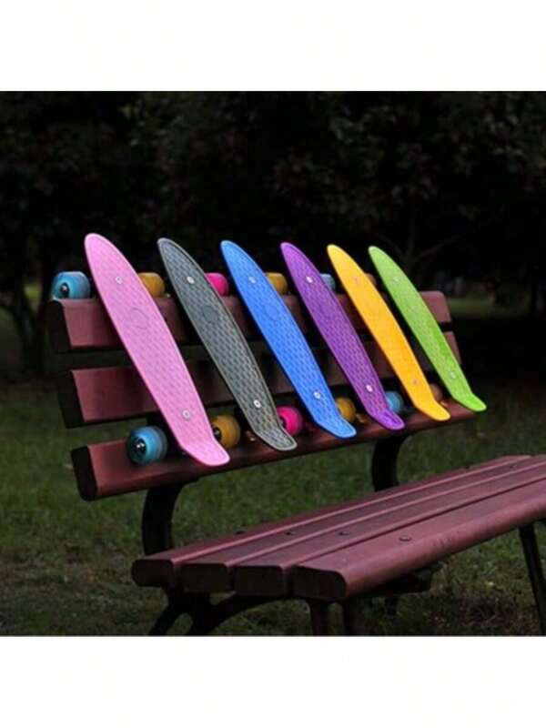 Monopatín crucero para principiantes de 17"(43*13*10 CM)/22"(56*14*10 CM), cubierta de PP ligera con rodamientos de acero al carbono, ruedas de PU de alta elasticidad, diseño de color caramelo vibrante - Monopatín completo para parque y exterior adecuado para todos los niveles de habilidad, patinaje en todas las temporadas | Minicrucero de moda | Ruedas flexibles y duraderas - Color aleatorio