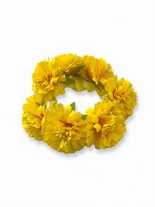 1件装女士春夏新款纯色仿布花朵发圈，适合海滩、夏威夷度假、日常佩戴、丸子头造型、节日、派对、送礼、秋季穿搭，发绳马尾辫头饰 - 彩色 - 查看 4