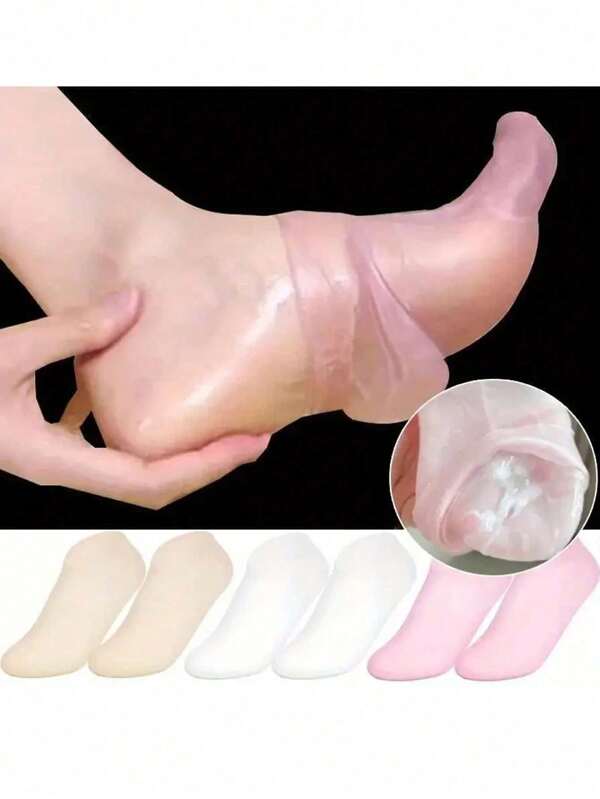 2 pièces Chaussettes en silicone hydratantes pour pieds secs et fissurés, chaussettes de massage au gel hydratant, outil de pédicure, cadeau