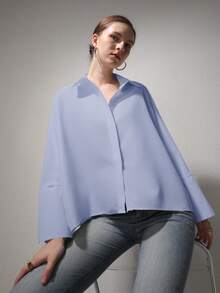 Women's Old Money Aesthetic Long Sleeve Business Interview Commuting Leisure Relaxation Simple Temperament Elegant Shirt,Suitable For Daily Wear,Homewear,Streetwear Winter Clothes For Women