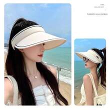 1/3/5 Summer Girls Outdoor White Sunscreen Hat, Sun Hat, Large Brim, Multi-Directional Shielding Of Ultraviolet Rays, Foldable, Not Afraid Of The Sun, Care For Every Inch Of Skin, Suitable For Summer Outdoor Travel, Parties, Etc.