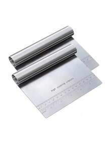 1pc Dough Blender And Pastry Cutter, Stainless Steel Nut, Pie, Pastry And Dough Cutter And Scraper - Silver - View 1