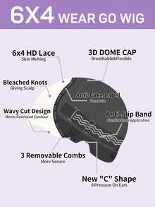 OQ Wear Go Glueless Wig Yaki Straight Bob 6x4 HD Lace Closure Wig Mini Knots Pre-Bleached Hair 180% 8-16 Inch Natural Color Pre-Cut & Pre-Plucked Lace Real Human Hair Front Wig Natural Hairline High Quality Stylish Wigs For Beginners - SNatural - View 6