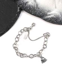 1 pieza Único y sencillo collar con colgante de plata de ley 925 con dije en forma de manzana "ABC" para hacer manualidades, joya fina para mujeres como regalo