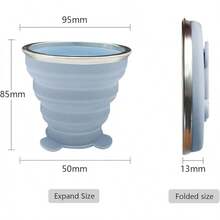 Collapsible Cup-Silicone Small Foldable-Expandable Folding Drinking-Reusable Portable Mugs Cups With Lids Travel, Camping, Hiking, Holiday, Outdoor Sports, Indoors - 藍色 - 查看 7