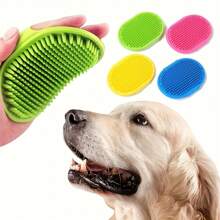 1 Peça Escova de Banho Para Animais de Estimação, Escova de Massagem Para Gatos/Cachorros, Luvas de Banho Para Cachorro, Luvas de Massagem, Escova de Limpeza, Escova de Xampu Para Animais de Estimação, Escova de Borracha Para Massagem e Banho com Alça Redonda Ajustável, Ferramenta de Higiene Para Cães e Gatos