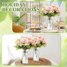 1/2/5/8/10pcs Plastic Striped Vases, Transparent Flower Vases Floral Combination Crafts Suitable For Various Bouquet Decoration, Display, Festivals And Home Decor, Applicable For Tabletop Decor, Wedding, Christmas, Dinner Party Room Decor Glass Vase - Clear - View 4