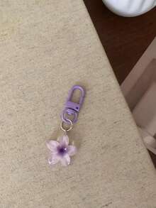 Set de 5 llaveros de flor pequeña y transparente de colores, lindos llaveros de estilo ins, accesorios para bolsos, auriculares, regalos decorativos pequeños para fiestas - Multicolor - Ver 9