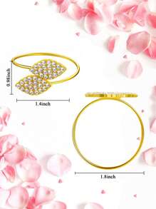 4-12pcs Simple Rhinestone Leaf Napkin Rings For Thanksgiving, Christmas, Party Decor, Dining Table, Daily Gathering, Loose Napkin Holders